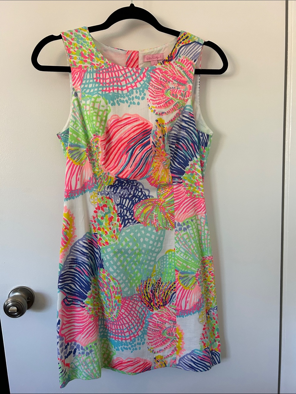 Lilly Pulitzer Mila shift dress in the "Roar of the Seas" multicolor print